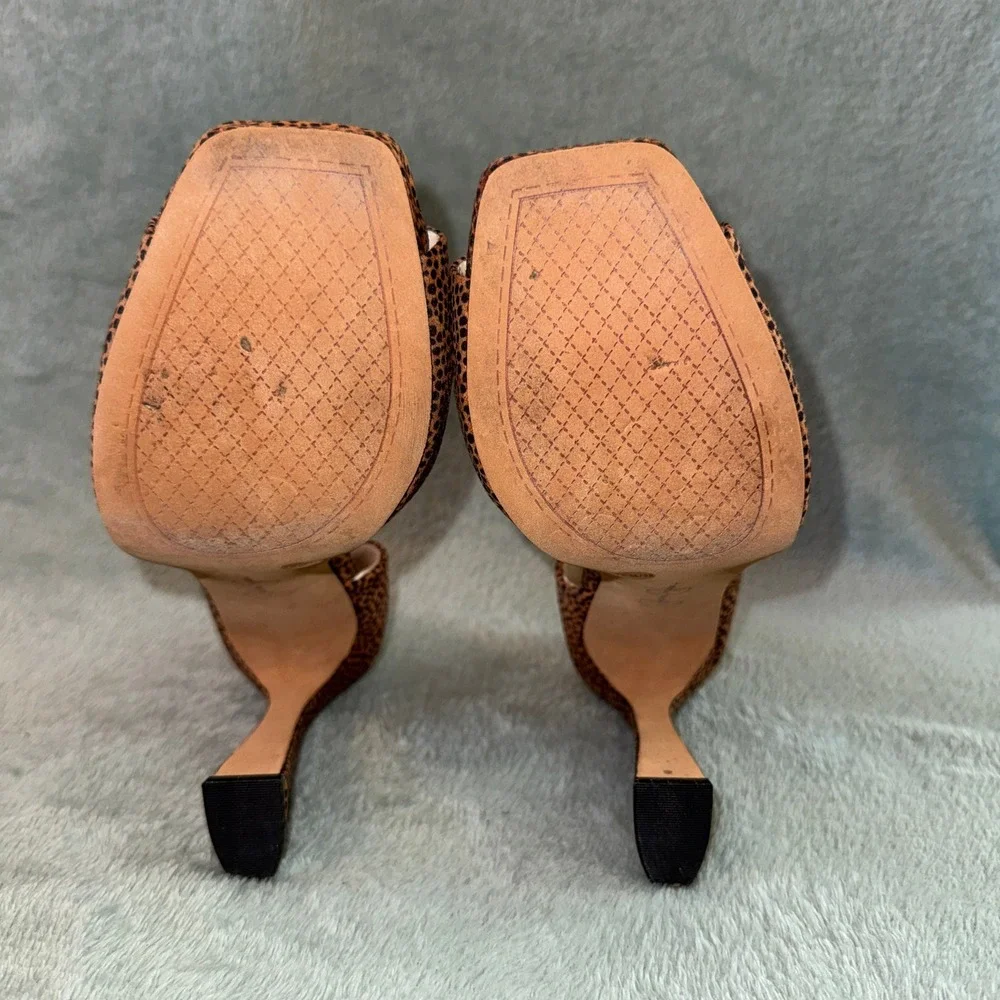 Jessica Simpson Womens Platform Heels 7.5 Brown Animal Print Block Heel D'Orsay